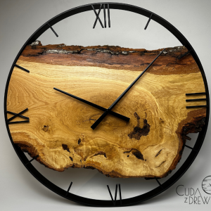 Drewniany zegar rzymski - na zamówienie | 60 cm
