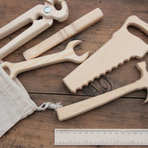 Drewniany zestaw 6 narzędzi dla dzieci