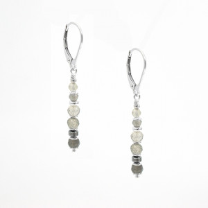 Drobne kolczyki z labradorytami srebro 925