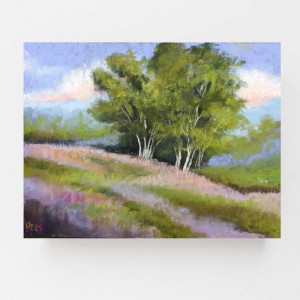 Drzewa-  18/24 cm rysunek - pastelami suchymi.