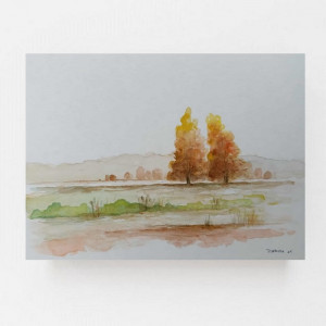 Drzewa-akwarela formatu 18/24 cm .