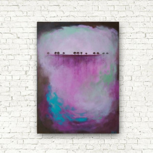 Drzewa w fioletach- obraz akrylowy 40/30 cm.