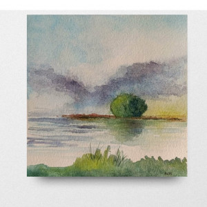 Drzewko-akwarela formatu-15/15 cm