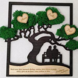 drzewko z mchem prezent na dzień babci i dziadka obraz