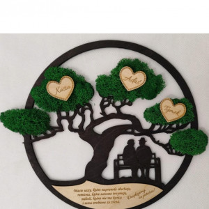 drzewko z mchem prezent na dzień babci i dziadka obraz chrobotek