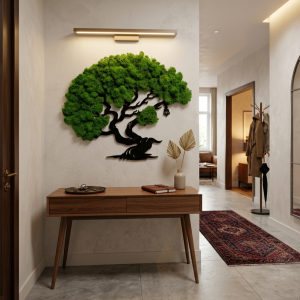 Drzewo mech chrobotek, żywy obraz bonsai