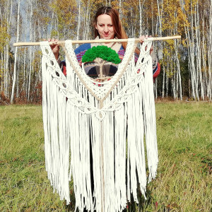 duża makrama xxl z mchem