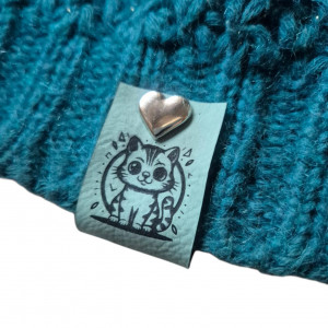 Duża metka wszywka dziecięca personalizacja kotek