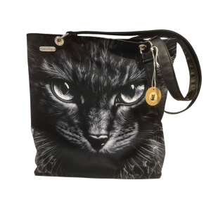 Duża miejska pojemna torba na ramię xl kot