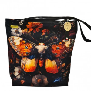 Duża nowoczesna torba na ramię Ćma motyl nocny