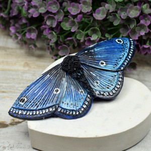 Duża spinka do włosów niebieski motyl