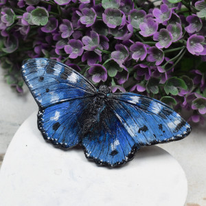 Duża spinka niebieski motyl
