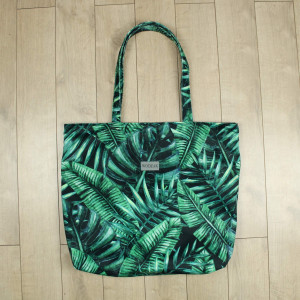 Duża torba damska shopper w zielone liście