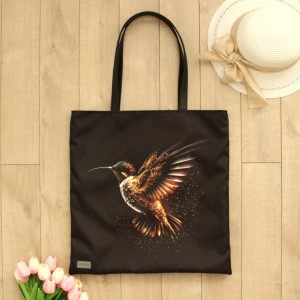Duża torba damska shopper z kolibrem