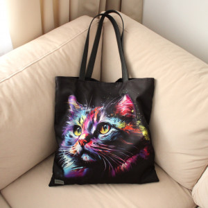 Duża torba damska shopper z kotem