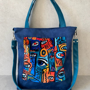 Duża torba na ramię - print "Kubizm"