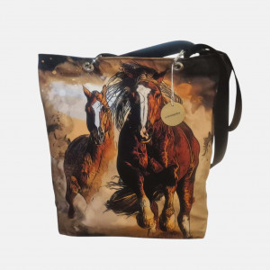 Duża torba na ramię z koniem boho prezent