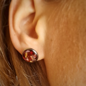 Duże kolczyki  z płatkami róż