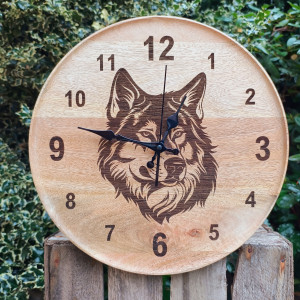 Duży 37cm Zegar Wilk Bieszczadzki L01
