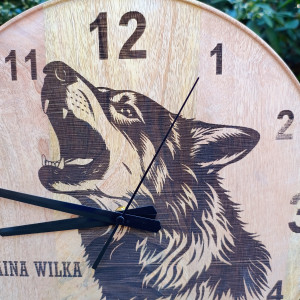 Duży 37cm Zegar Wilk Bieszczadzki p7