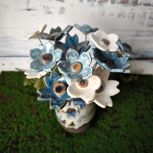 Duży Bukiet niebiesko-biały 14 szt.