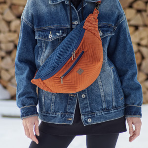 dwukolorowa welurowa damska nerka XXL