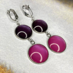 Dwukolorowe klipsy o perłowym blasku e103/a1