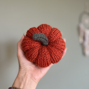 Dynia ozdobna handmade, rozmiar L, kolor ciemnopomarańczowy - 1 szt.