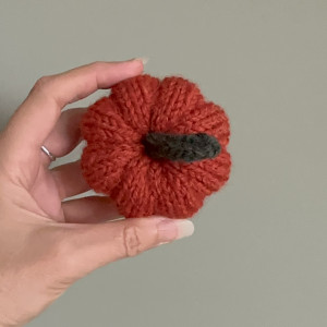 Dynia ozdobna handmade, rozmiar S, ciemnopomarańczowa - 1 szt.