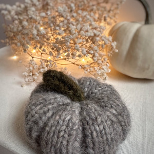 Dynia ozdobna handmade, średnia, szara - 1 szt.