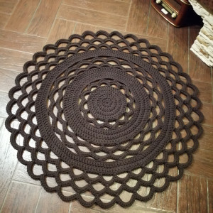 Dywan 120cm szydełkowy ze sznurka bawełnianego