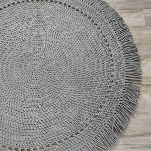 Dywan boho ze sznurka bawełnianego 130 cm szydełko