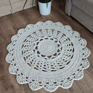Dywan okrągły szydełkowy ze sznurka  90cm
