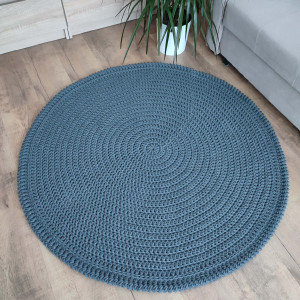 Dywan okrągły szydełkowy ze sznurka  bawełnianego 120cm