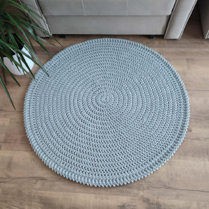 Dywan okrągły ze sznurka bawełnianego szydełkowy 100cm