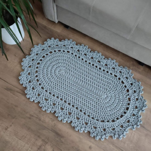 Dywan owalny szydełkowy ze sznurka 55cmx90cm