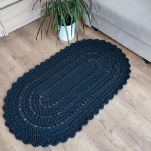 Dywan owalny ze sznurka szydełkowy 70cmx130cm