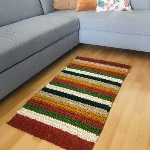 Dywan prostokątny z sznurka bawełnianego 62x96cm wielokolorowy