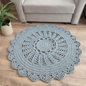 Dywan szydełkowy okrągły ze sznurka 100cm