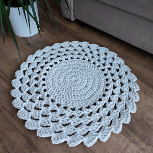 Dywan szydełkowy okrągły ze sznurka bawełnianego 60cm