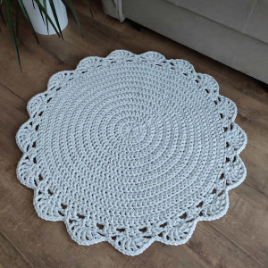 Dywan szydełkowy okrągły ze sznurka bawełnianego 80cm