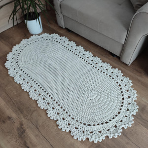 Dywan szydełkowy owalny ze sznurka 75cmx140cm