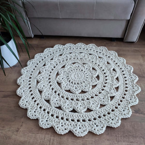 Dywan szydełkowy ze sznurka  bawełnianego 80cm