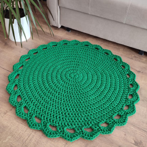 Dywan szydełkowy ze sznurka bawełnianego okrągły 80cm