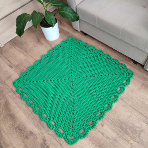 Dywan szydełkowy ze sznurka kwadratowy 90cmx90cm