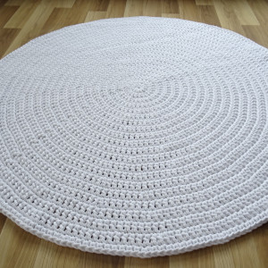 Dywan ze sznurka okrągły 90 cm biały