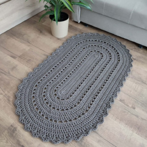 Dywan ze sznurka owalny szydełkowy 70cmx120cm