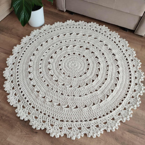 Dywan ze sznurka  szydełkowy okrągły 120cm