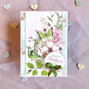 Dzień Matki - kartka z motywem florystycznym