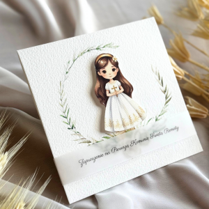 Elegancie zaproszenie na Komunię premium